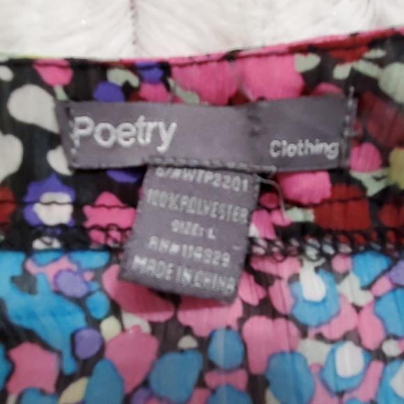 Poetry Clothing static vibrant multicolor watercolor print elasticized waist Lrg - Picture 6 of 8